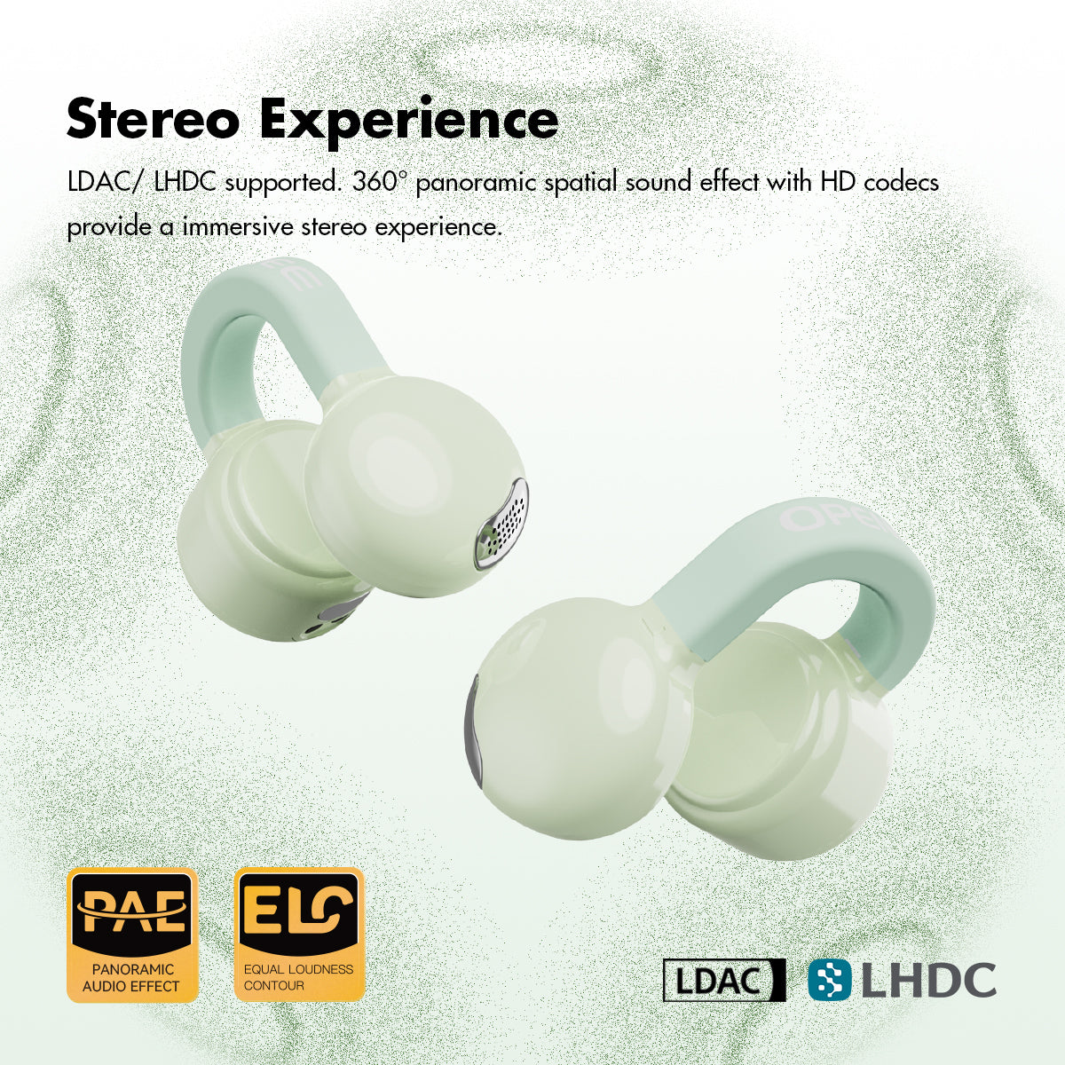 ROSESELSA OpenFree Open Ear Wireless Earbuds LDAC LDHC HiFi Sound Bluetooth 5.4 Earphones 52H Battery LC3 Game Mode 20ms