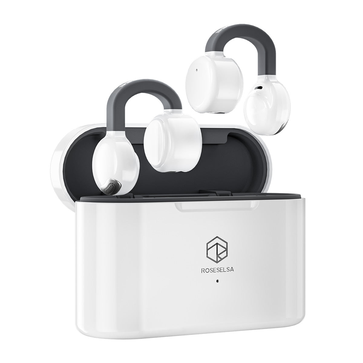 ROSESELSA OpenFree Open Ear Wireless Earbuds LDAC LDHC HiFi Sound Bluetooth 5.4 Earphones 52H Battery LC3 Game Mode 20ms