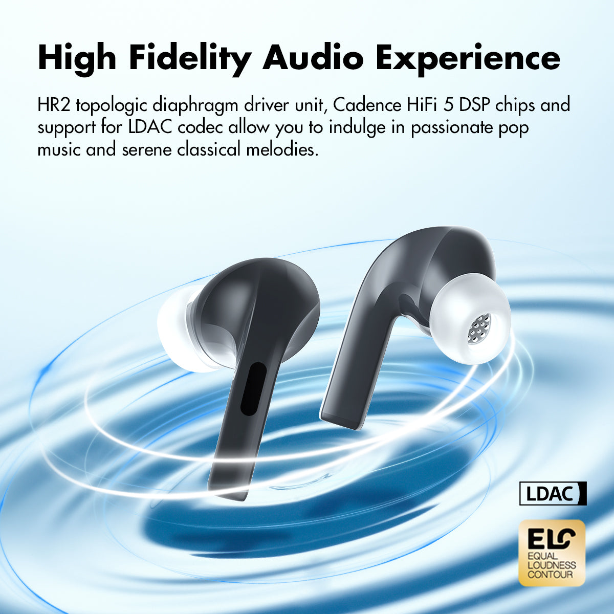 ROSESELSA EarFree i5 Wireless Earbuds Hybrid Active Noise Cancellation Headphones LDAC HiFi Sound Wireless Earphones 48dB ANC IPX5 Bluetooth 5.3 Game Mode 54ms