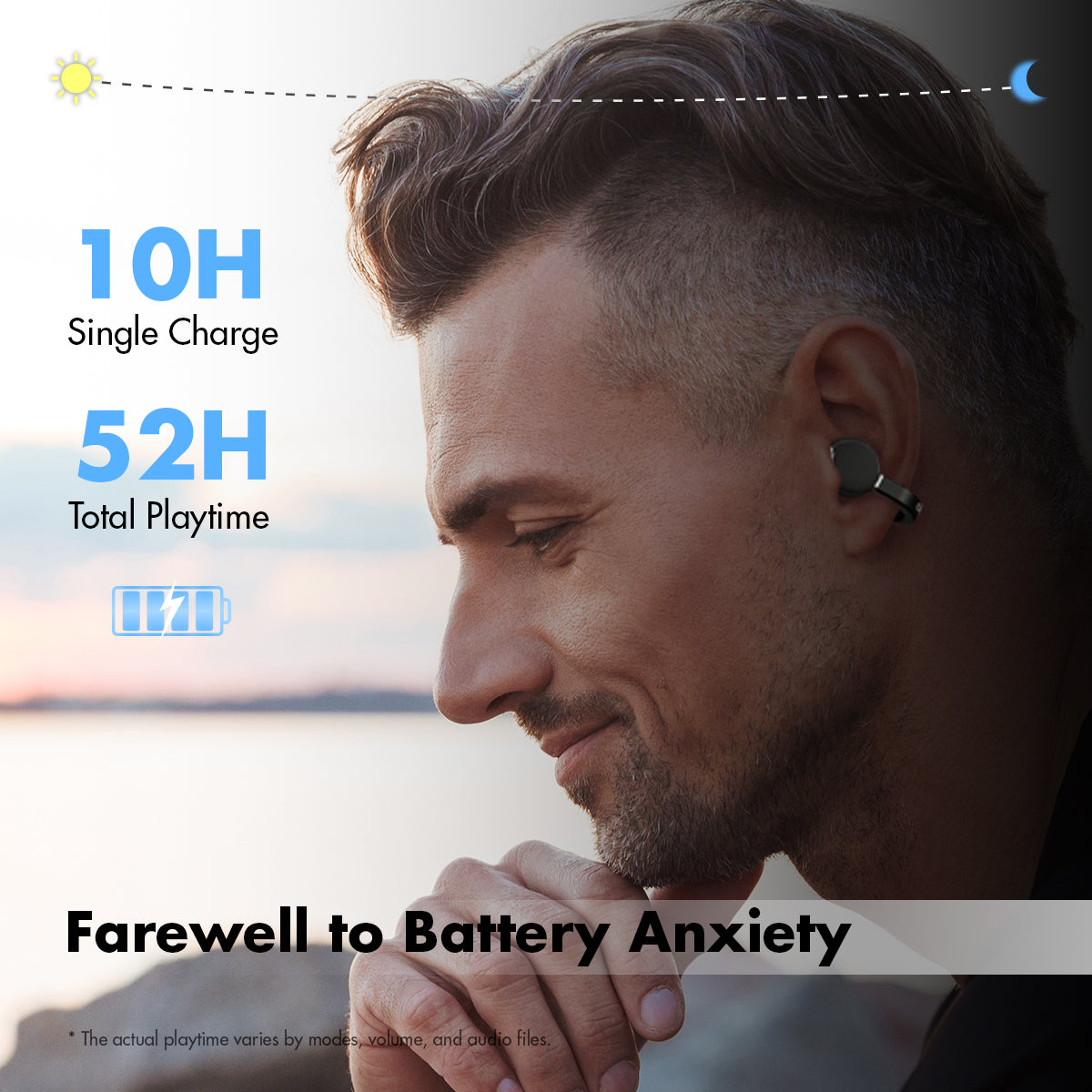 ROSESELSA OpenFree Open Ear Wireless Earbuds LDAC LDHC HiFi Sound Bluetooth 5.4 Earphones 52H Battery LC3 Game Mode 20ms