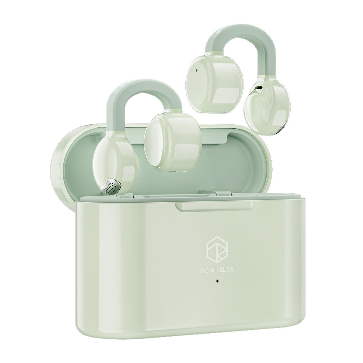 ROSESELSA OpenFree Open Ear Wireless Earbuds LDAC LDHC HiFi Sound Bluetooth 5.4 Earphones 52H Battery LC3 Game Mode 20ms