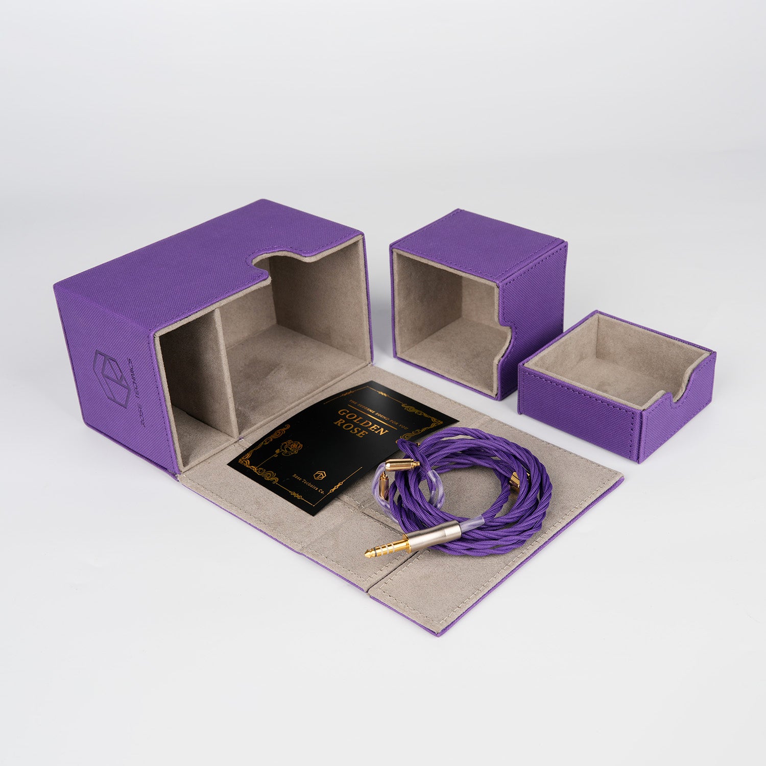 ROSESELSA Golden Rose Upgrade IEM Cable for HiFi Headphones 6N OCC Single Crystal Silver Single Crystal Copper Mixed 4-Braided 8 Core Cord for Audiophiles Earbuds