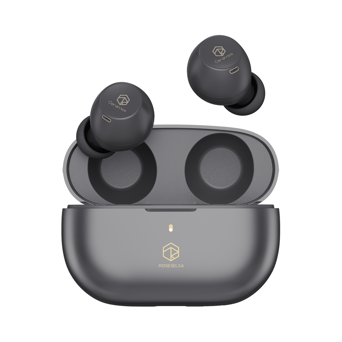 ROSESELSA CERAMICS X True Wireless Stereo Earbuds, ANC Headphones with 4 HD Mics, IPX5 Sweat Resistant Anti-Wind Earphones, LDAC, 40H 54ms Gaming Mode Dual Connectivity