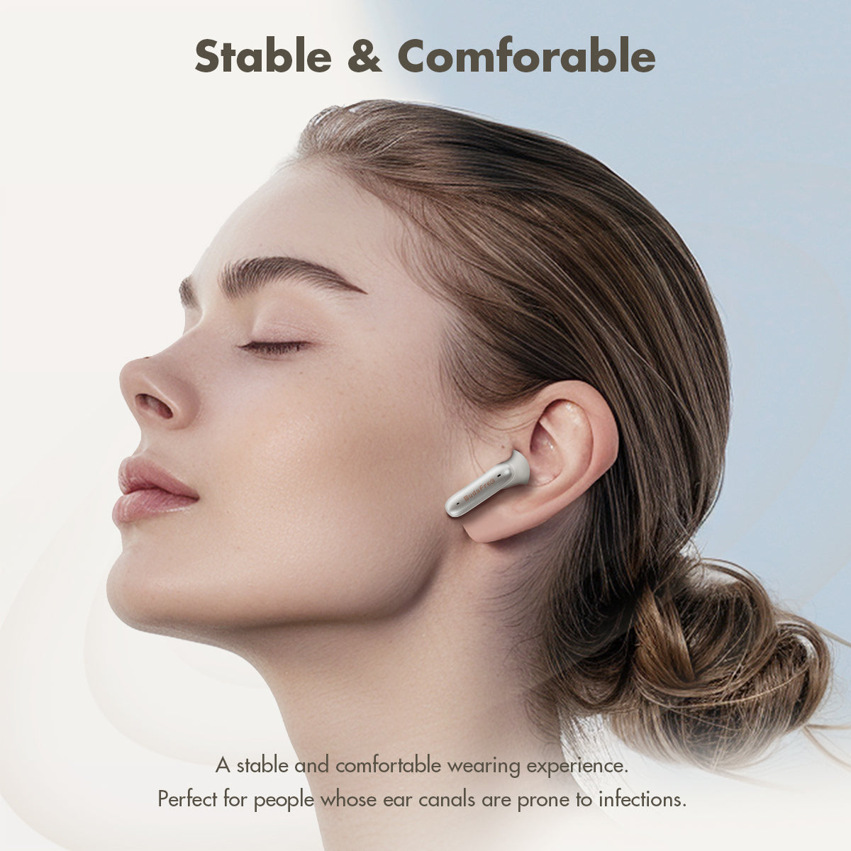 ROSESELSA BudsFree-i Semi In Ear Earbuds Active Noise Cancellation Headphones LDAC HiFi Sound 6 HD Goer Mics Wireless Earphones ANC IPX5 Bluetooth 5.4 Game Mode 68ms