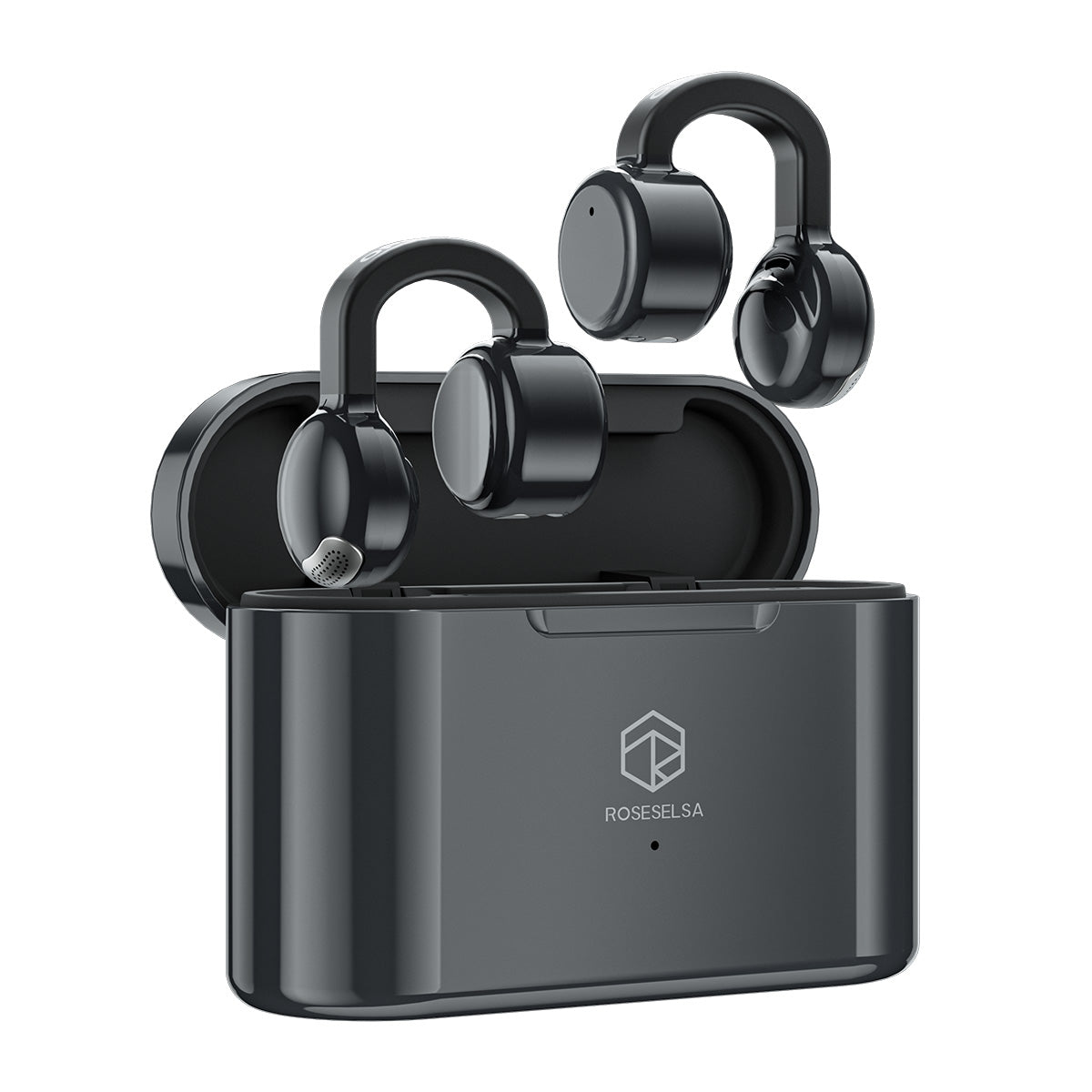 ROSESELSA OpenFree Open Ear Earbuds LDAC LHDC HiFi Sound Wireless Earphones IPX4 Workout Jogging 52H Battery LC3 Game Mode 20ms Bluetooth 5.4